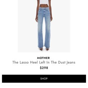 MOTHER Lasso Heel Left In The Dust Jeans — Light Blue Denim